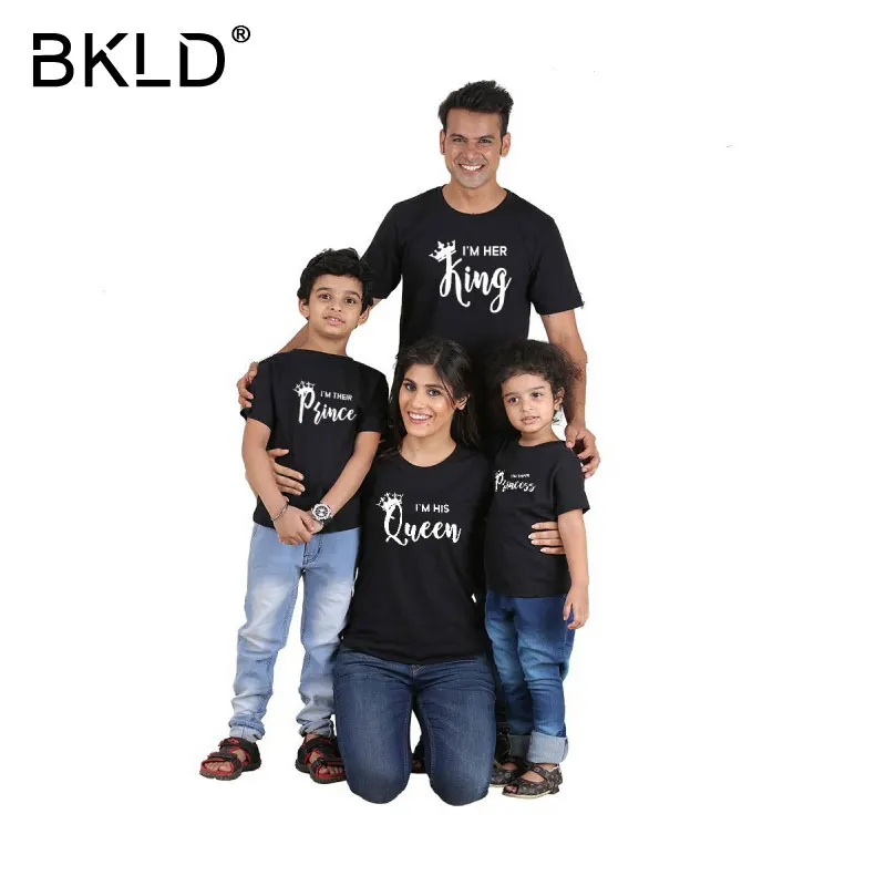 BKLD His King Her Queen/рубашка их принца и принцессы летние одинаковые футболки с