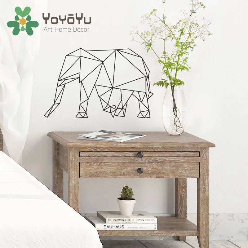 

Art Geometric Polynomial Elephant - Modern Elephant Wall Vinyl Decal for Living Rooms Kis Nirsery Room Decor DIY Sticker NY-74