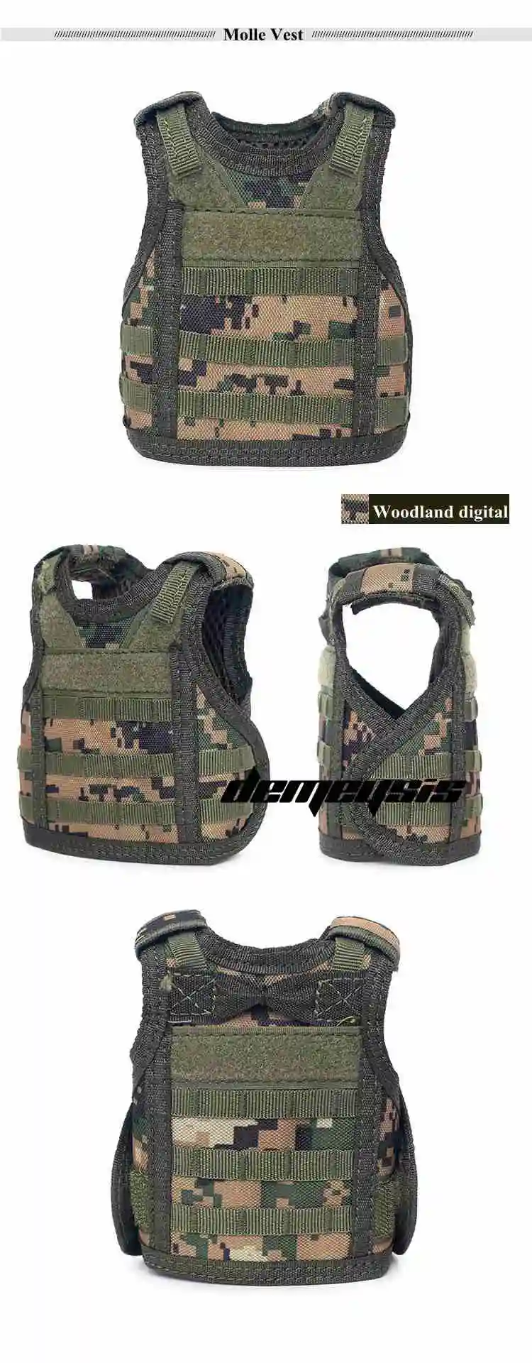 Военный тактический мини-Жилет Molle, набор для украшения бутылки для напитков, защитная бутылка для пива, мини-жилеты, регулируемые прочные наборы для бутылок