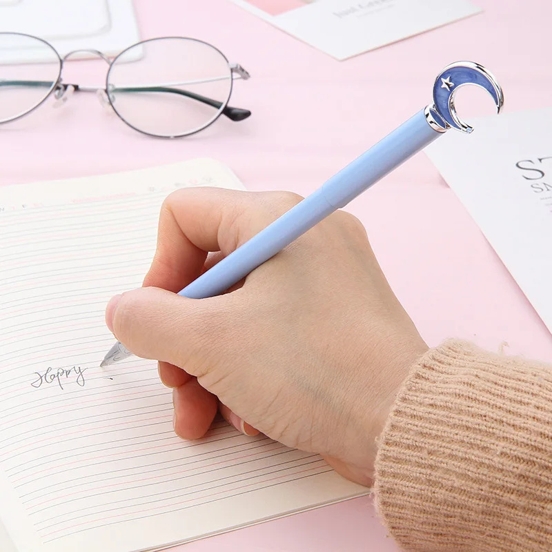 1 шт. милые металлические гелевые ручки с Луной благородно нейтральные кавайные