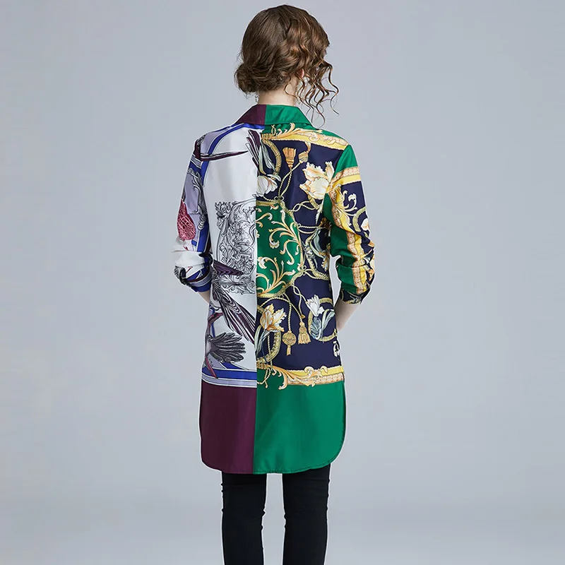 Женская рубашка Willstage офисная с длинным рукавом и цветочным принтом|Блузки| |