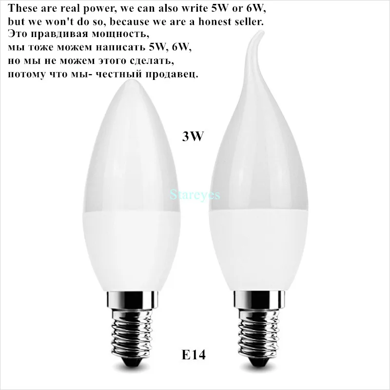 50 шт. E14 E27 SMD 2835 10 светодиодов 3 Вт 220 В светодиодная лампа в форме свечи 220В