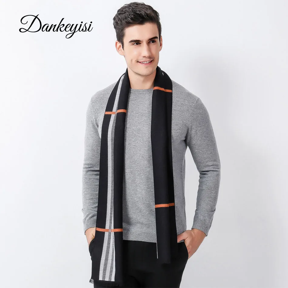 

DANKEYISI Fall Winter New Plaid Scarf Men Thickened Warm Scarves Long Shawls Men Scarves Blanket Cachecol Men Scarf 2017