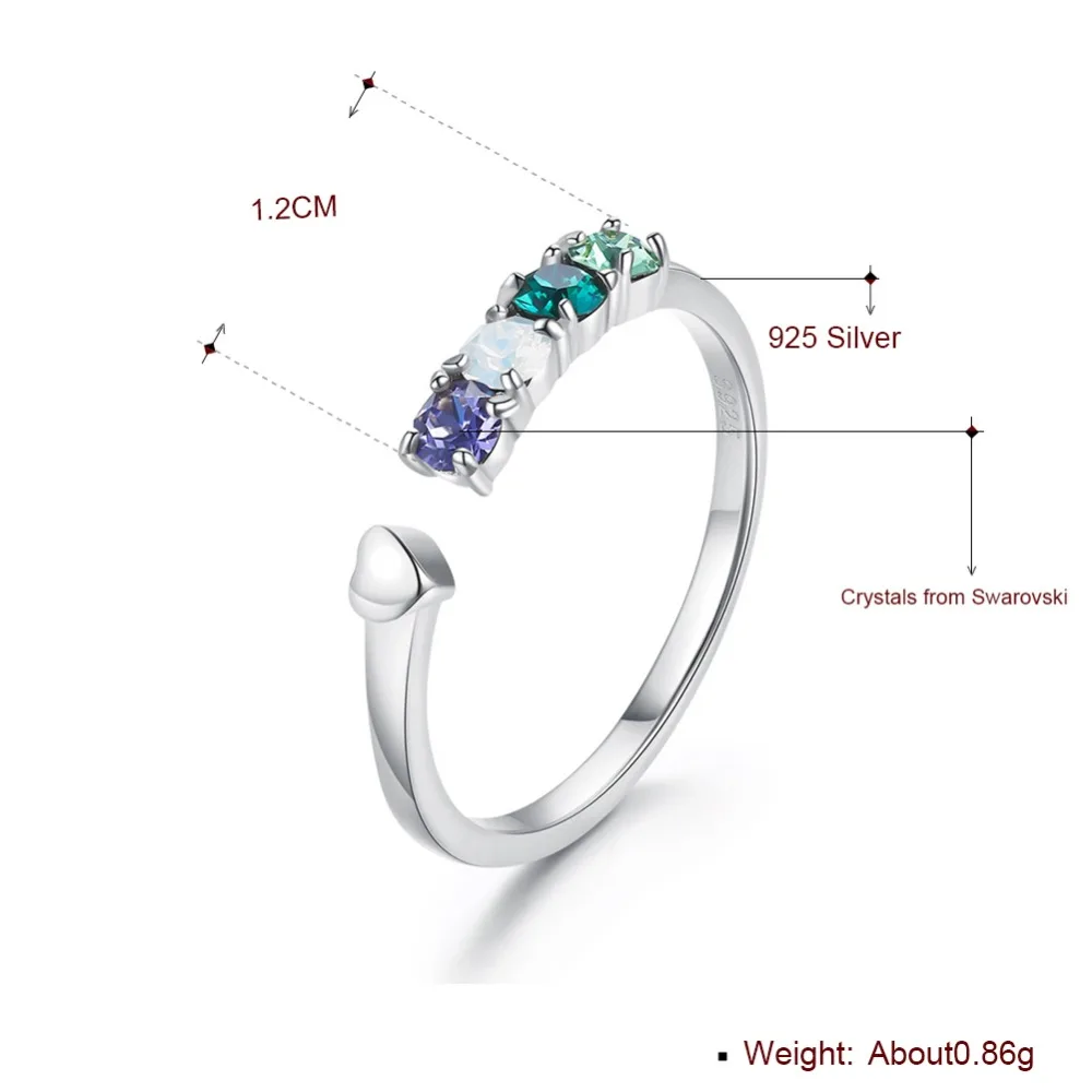 Яркое кольцо с кристаллами Swarovski из серебра 925 пробы, изысканное Ювелирное Украшение, Подарок на годовщину