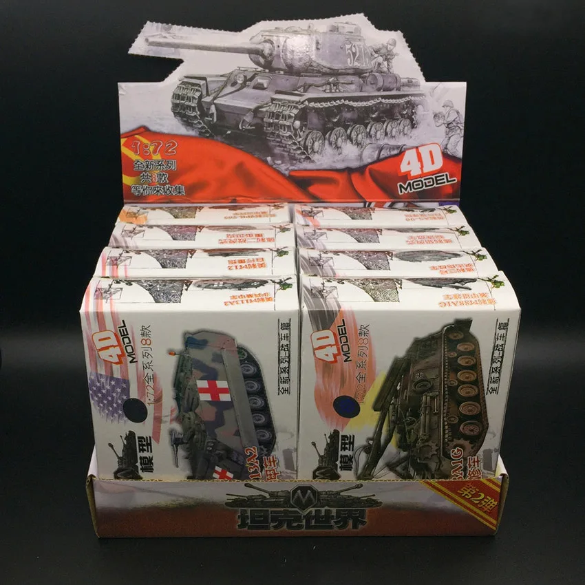 8 шт. 1: 72 4D пластиковые наборы для сборки танков 2-го поколения Второй мировой войны немецкие США Великобритания СССР военные настольные танки игрушки для детей
