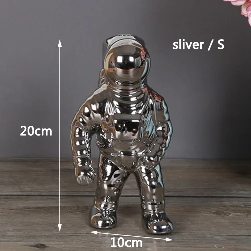 Sliver 20 cm Космический человек астронавт ваза керамическая модель уникальная астронавт ваза сушеные цветы белая керамическая ваза для стола Декор инструмент - Цвет: Sliver 20 cm
