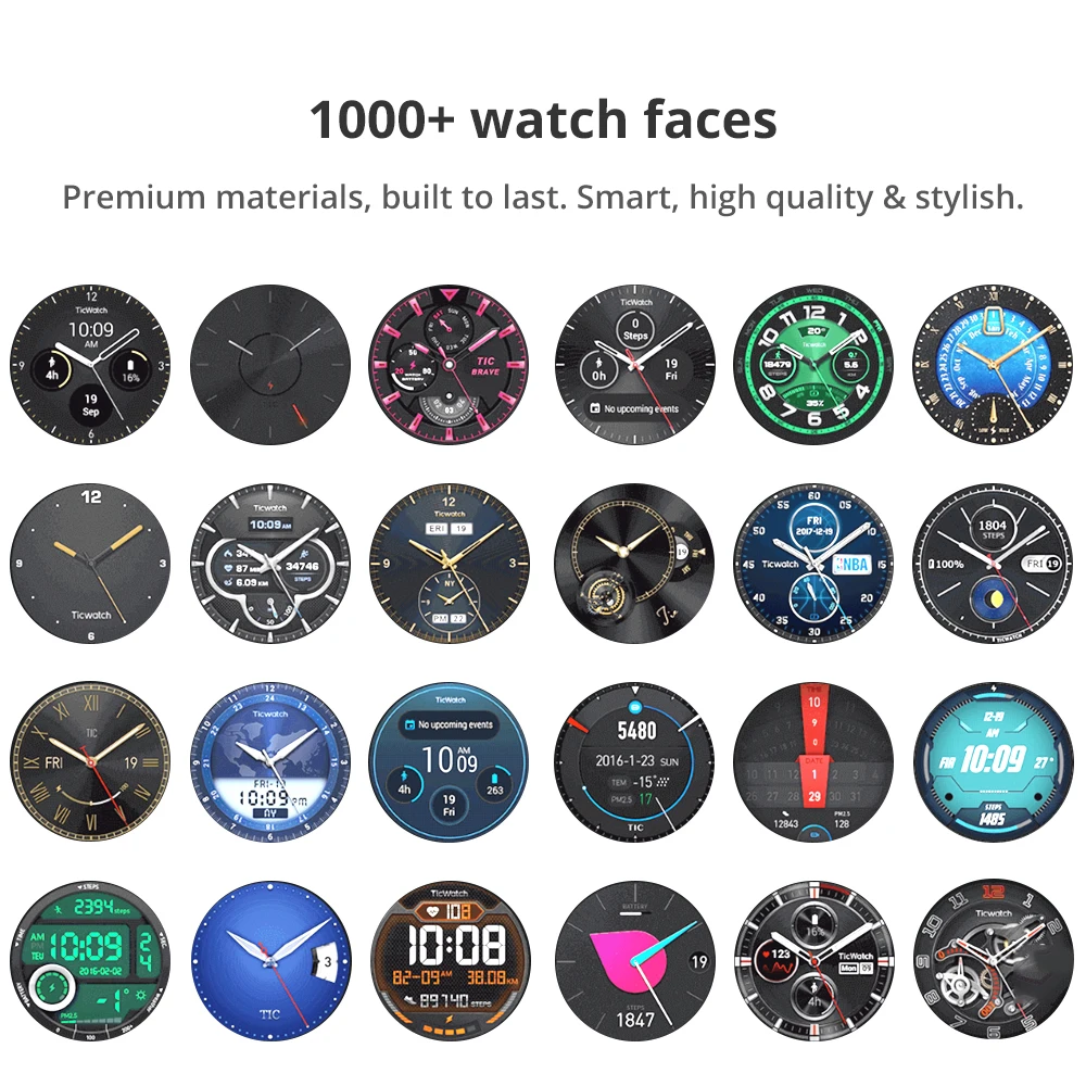 Смарт часы Ticwatch Pro Bluetooth V4.2 415 мАч 2 30 дней Срок службы батареи IP68 Водонепроницаемый