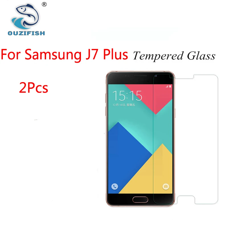 Ouzifish 2 шт. для Samsung J7 плюс Экран протектор Плёнки взрывозащищенные Противоударная