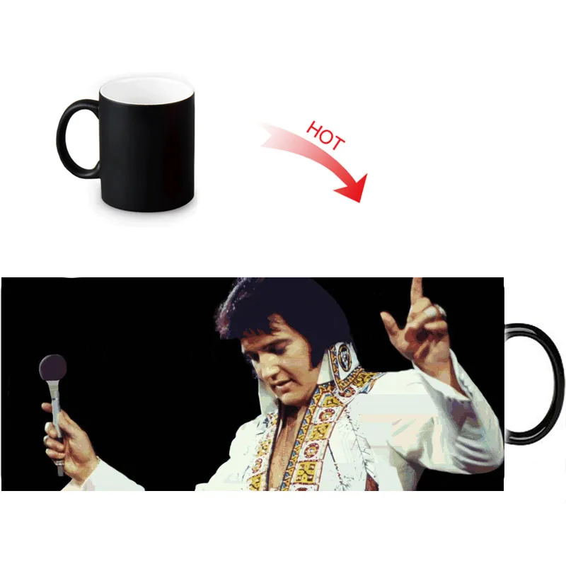4 Elvis Presley забавная дорожная кружка с изменяющейся поверхностью 12 унций кофейная чашка для молока и чая новинка чашка для воды индивидуальный подарок на день рождения - Цвет: 4