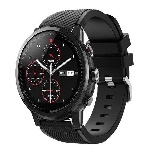 Черный Аксессуары для наручных часов Huami Amazfit 2 Stratos Pace 2s умные часы 22 мм ремешок для часов samsung galaxy Watch 46 мм S3 ремешок - Цвет: Черный