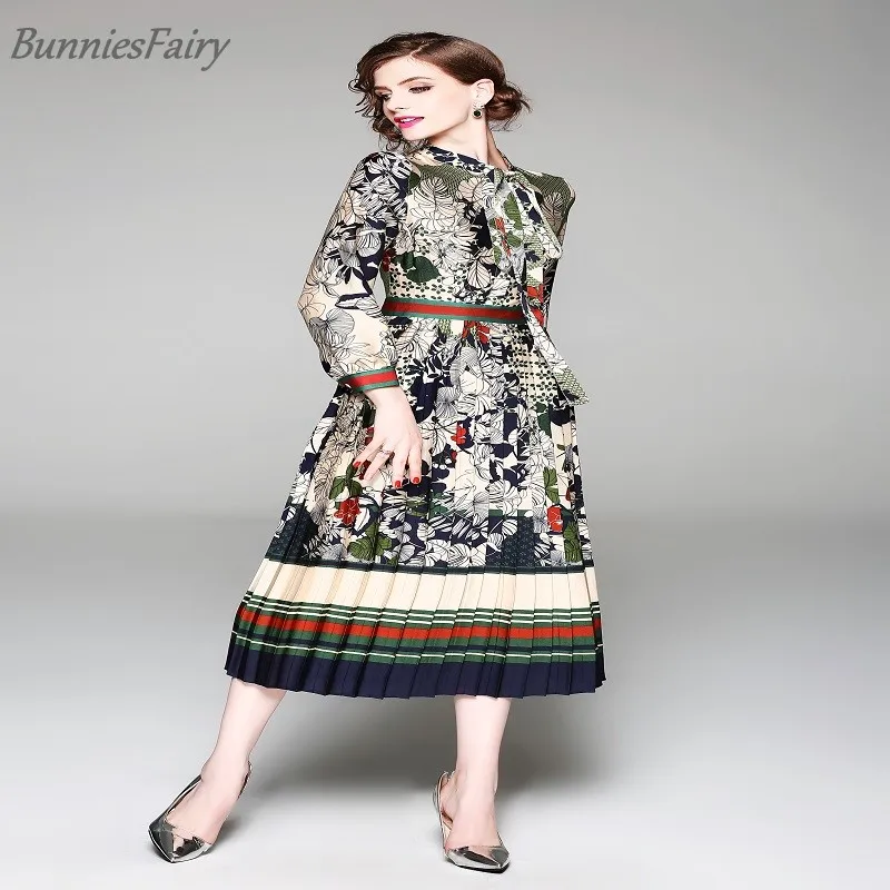 Новинка 2018 роскошное женское платье BunniesFairy с завязками на шее цветочным принтом
