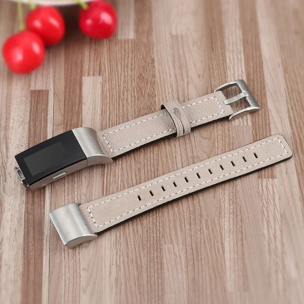 Style 1 Apricot Для Fitbit Charge 2 HR сменные полосы Классический Браслет из натуральной кожи с металлическими разъемами Зарядка 2 фитнес-ремень черный - Цвет ремешка: Style 1 Apricot