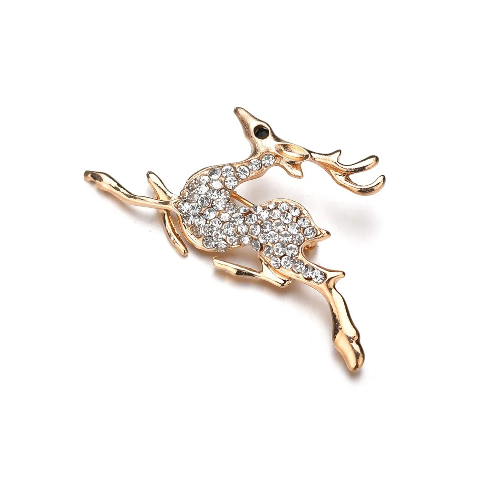 Cute Diy Brooch Pin for Women Girl Kids Gift Jewelry Scarf Denim Accessories Fashion Casual Vintage Brooches Pins Crystal Deer | Украшения