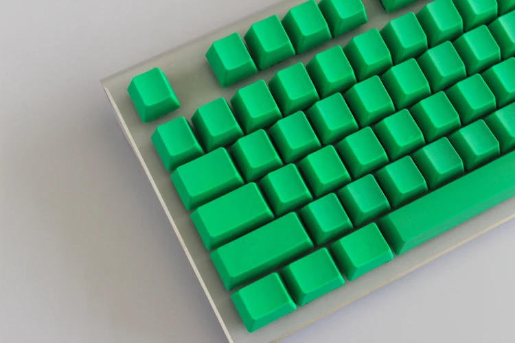 Толстая Зеленая пустая клавиатура PBT MP 108 Keys высокая износостойкость OEM профиль