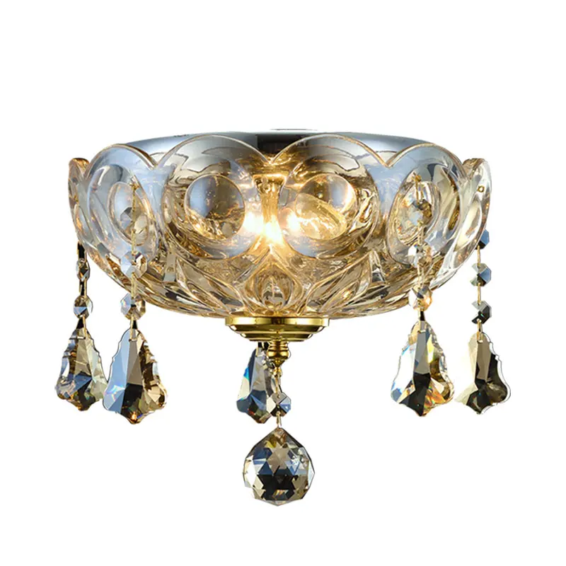 Европейский стиль E14 потолочные лампы для спальни круглый кристалл гостиной