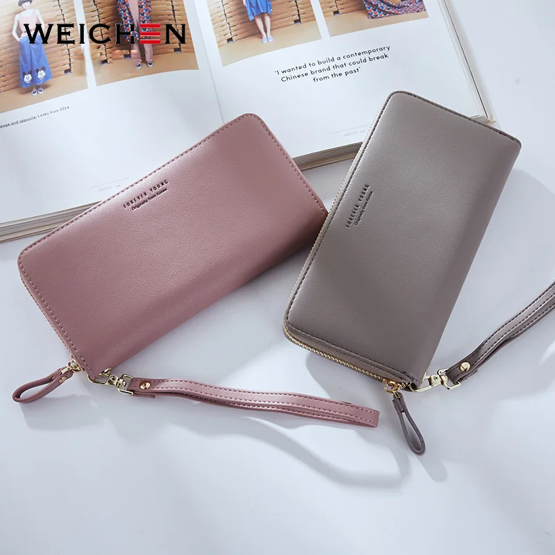 weichen wristband women long clutch wallet large capacity wallets female purse lady purses phone pocket card holder carteras free global shipping