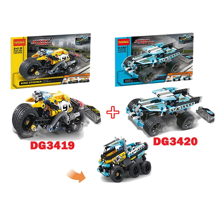 Decool Racer тяга назад автомобиль техника трактор экскаватор техник строительные блоки кирпичи совместимые детские игрушки для детей