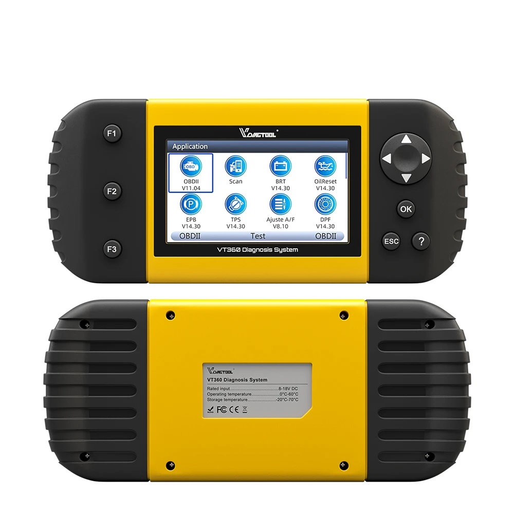VDIAGTOOL VT360 OBD2 автомобильный диагностический инструмент ABS подушка безопасности SAS BRT EPB DPF TPA TPMS Immo сброс масла инжектор OBD2 автомобильный сканер