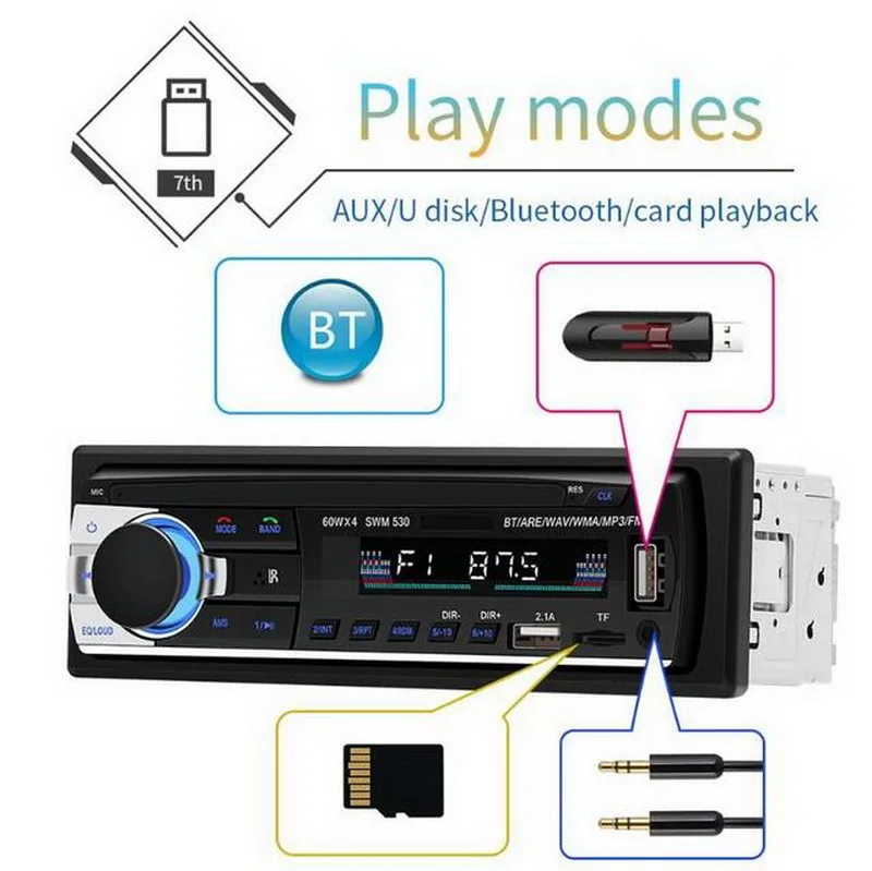 1 Din 4 &quotАвтомобильный Радио MP3 аудио плеер FM дистанционное управление AUX LCD U диск в