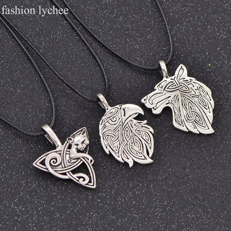 Модные ожерелья lychee в виде животных волк Орел лиса чокеры модные женские