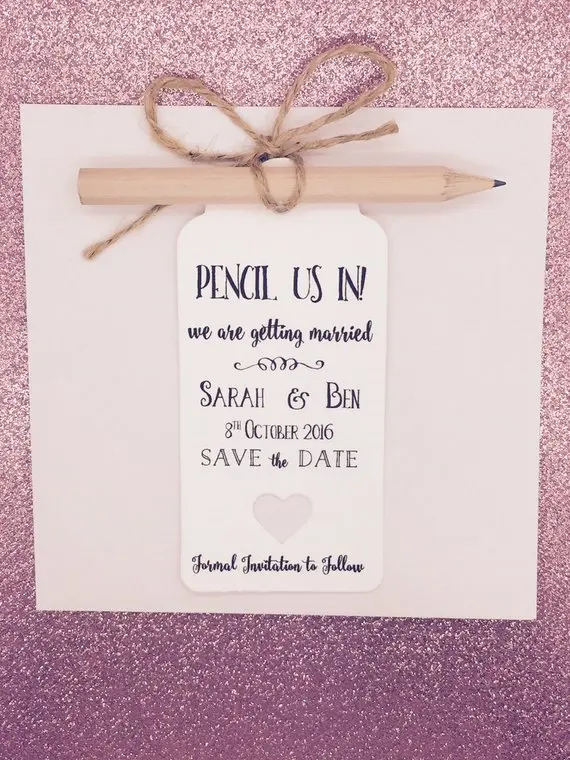 Персонализировать имена дата рустикальная Свадьба карандаш в сохранить дату