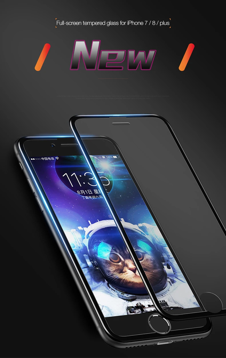 CAFELE закаленное стекло для iphone 6 6s 7 8 plus 3D edge Полное покрытие экрана протектор для iphone 7 8 бесшовное покрытие антибликовое