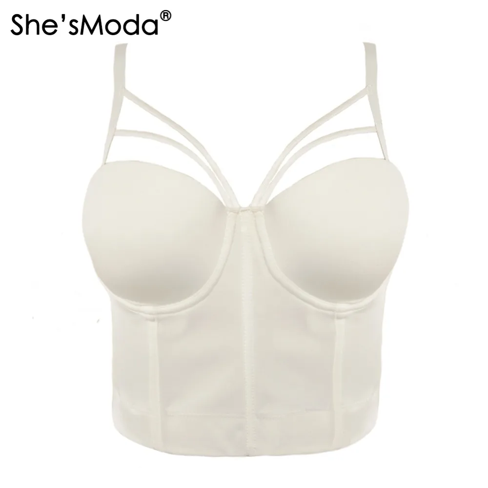 She'sModa, базовый, гладкий, крест, спандекс, пуш-ап, Женский бюстье, бюстгальтер, обрезанный Топ, жилет размера плюс