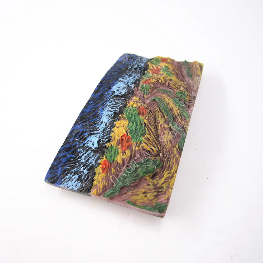 Van Gogh Hand Painted 3D Resin Fridge Magnet Sticker Netherlands Japan Countries City Cute Tourism Souvenir Home Decor Craft Gif