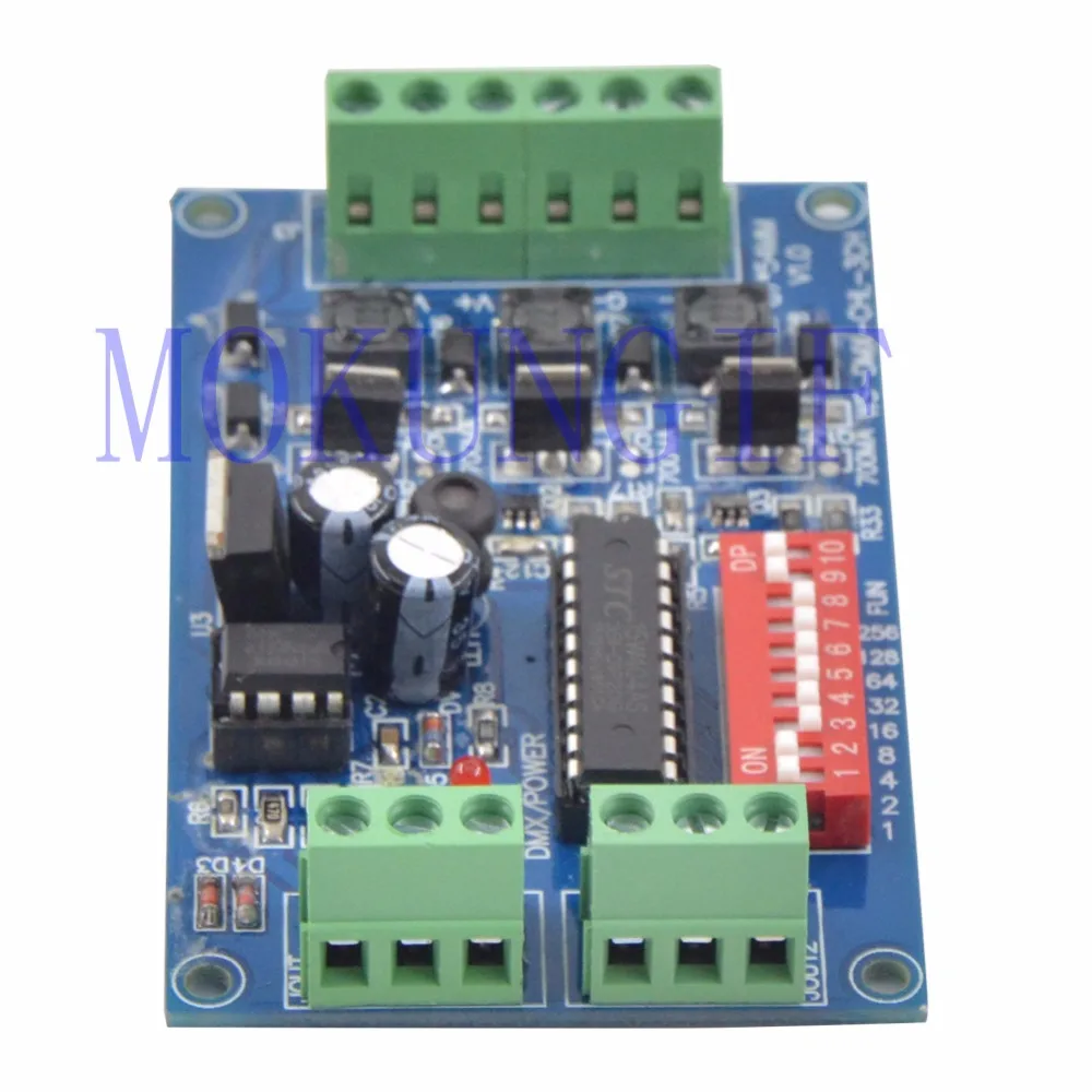 Постоянный ток 3CH RGB 350ma * 3CH/700ma DMX512 декодер DMX светодиодный контроллер для
