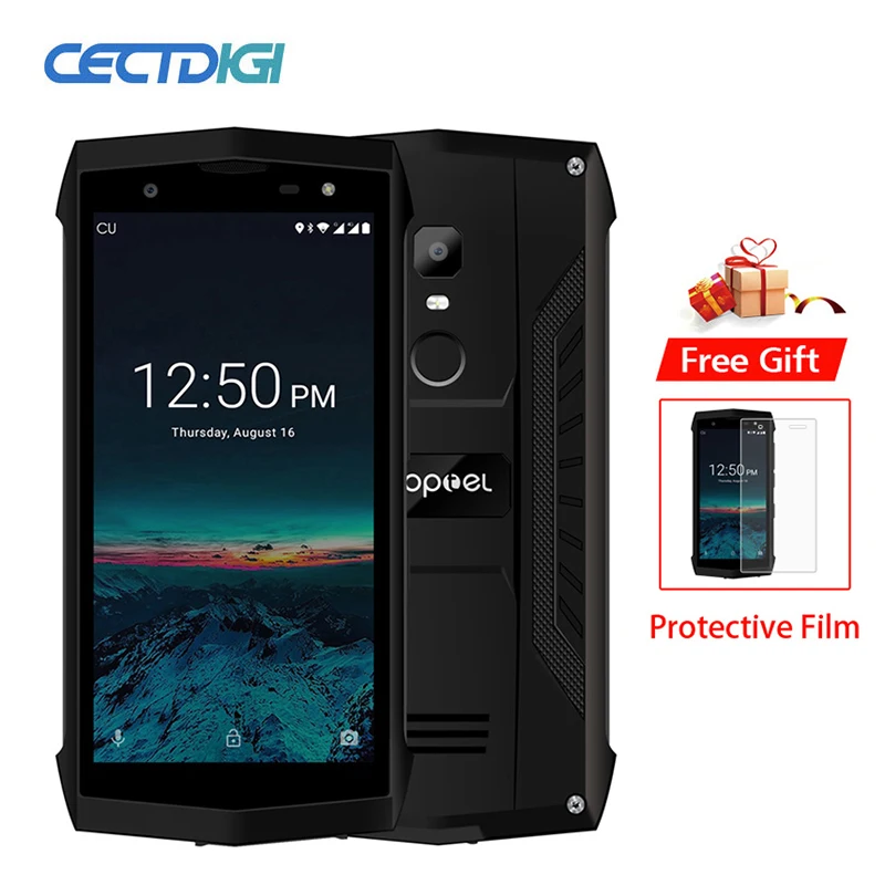 POPTEL P8 смартфон IP68 Водонепроницаемый Android 8 1 5 0 &quotMTK6739 4 ядра 3750 мАч 2 ГБ + 16 8MP лицо ID