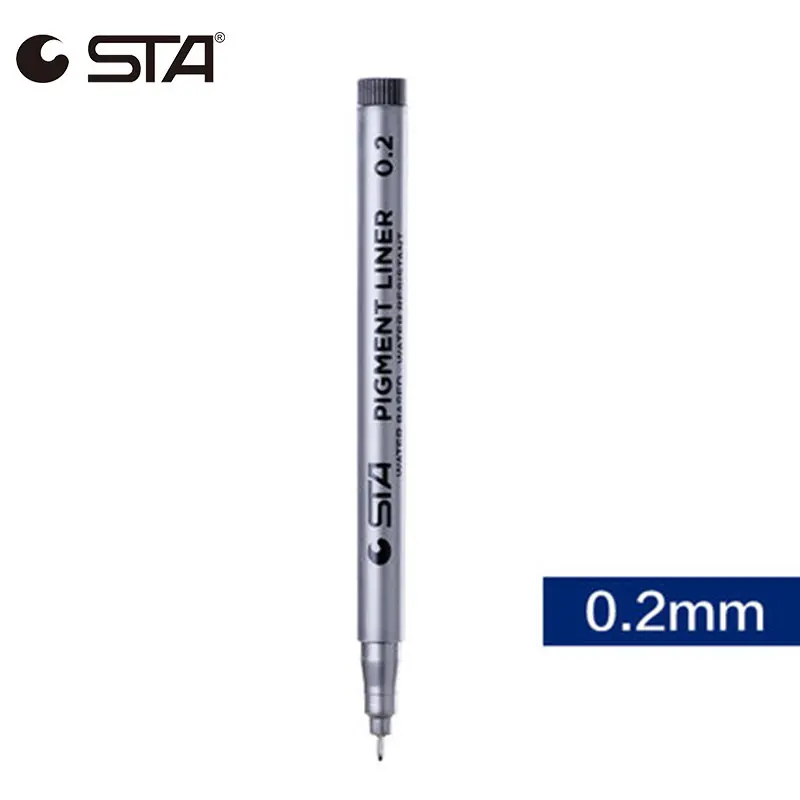 0.2 STA Micron ручка водостойкая художественная эскиз комиксы художественная маркер ручка пигмент лайнер на водной основе для рисования почерк школьные канцелярские принадлежности - Цвет: 0.2