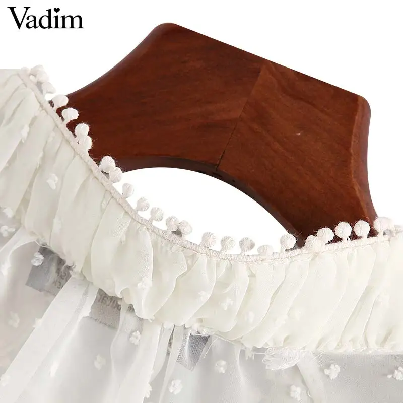 Женская прозрачная блузка Vadim шифоновая сетчатая с коротким рукавом и