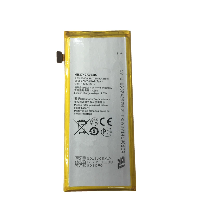 Аккумулятор HB3742A0EBC для телефона Huawei Ascend P6 G6 G620 G621 G620s G630 2050 мАч Сменные