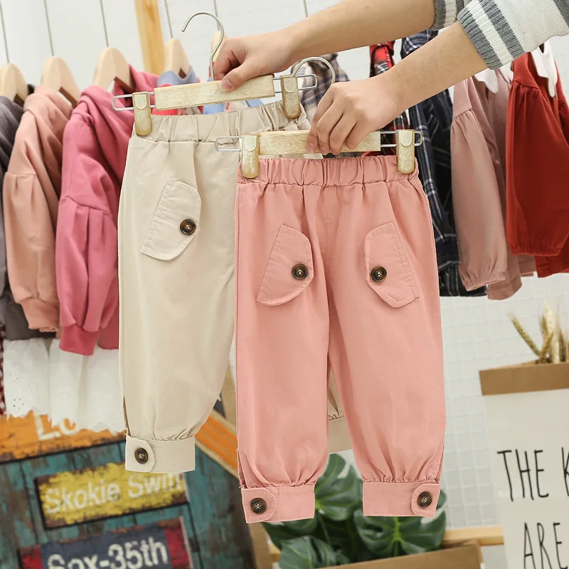 Модные однотонные штаны шаровары для новорожденных мальчиков и девочек 0 3 лет