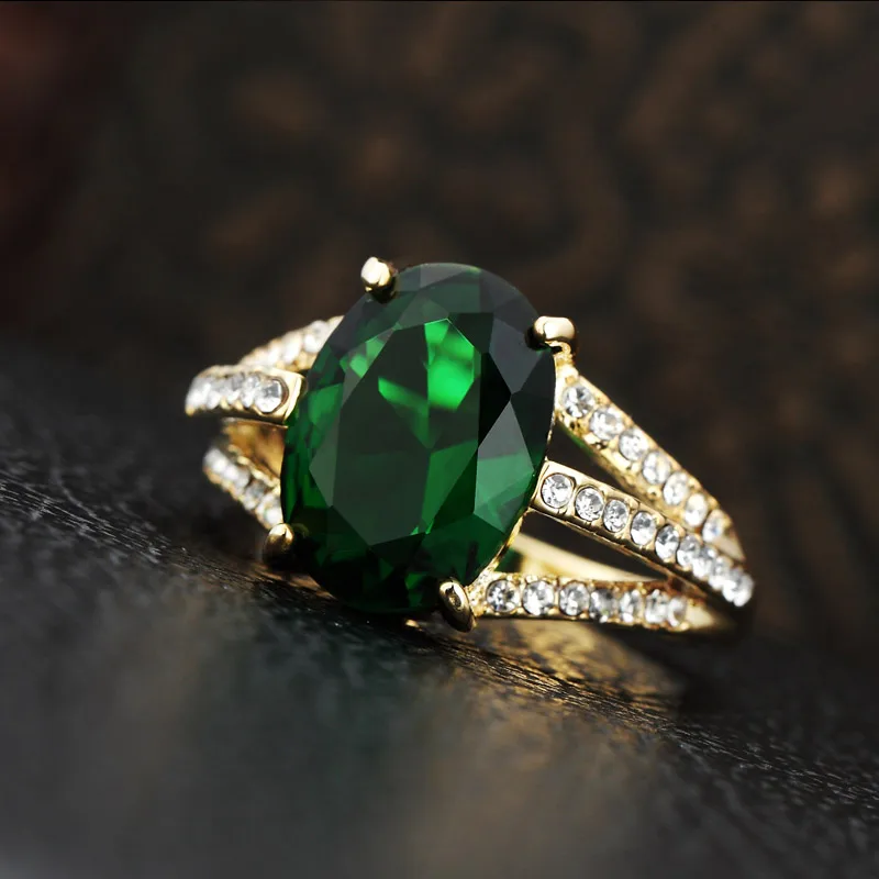 Neoglory большой зеленый AAA Циркон Чешский Стразы светильник желтое золото цвет