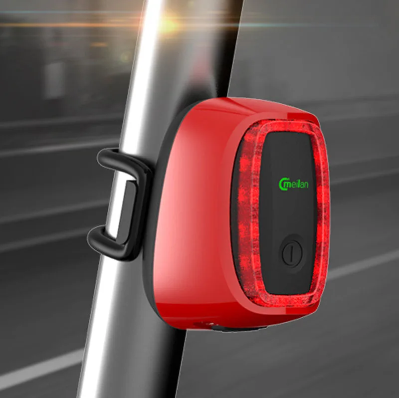 Красный Meilan X6 беспроводной задний лазерный светильник умный задний фонарь USB Перезаряжаемый велосипедный безопасный warnin led - Цвет: Красный