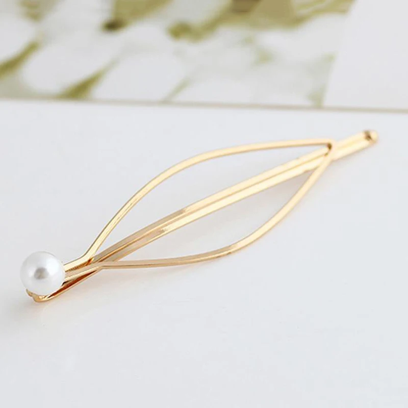 Модные Простые заколки для волос женские ювелирные изделия Золотая заколка с