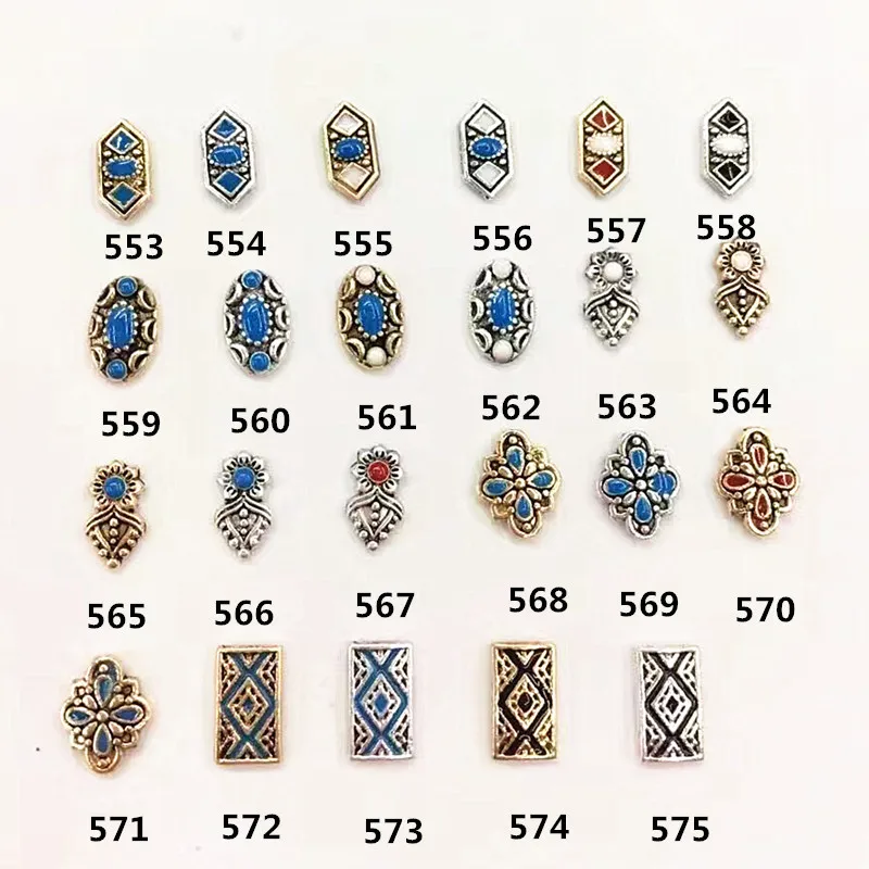 20 шт./упак. Корея Япония сплава Nail Art Запчасти ретро картина маслом с рисунком