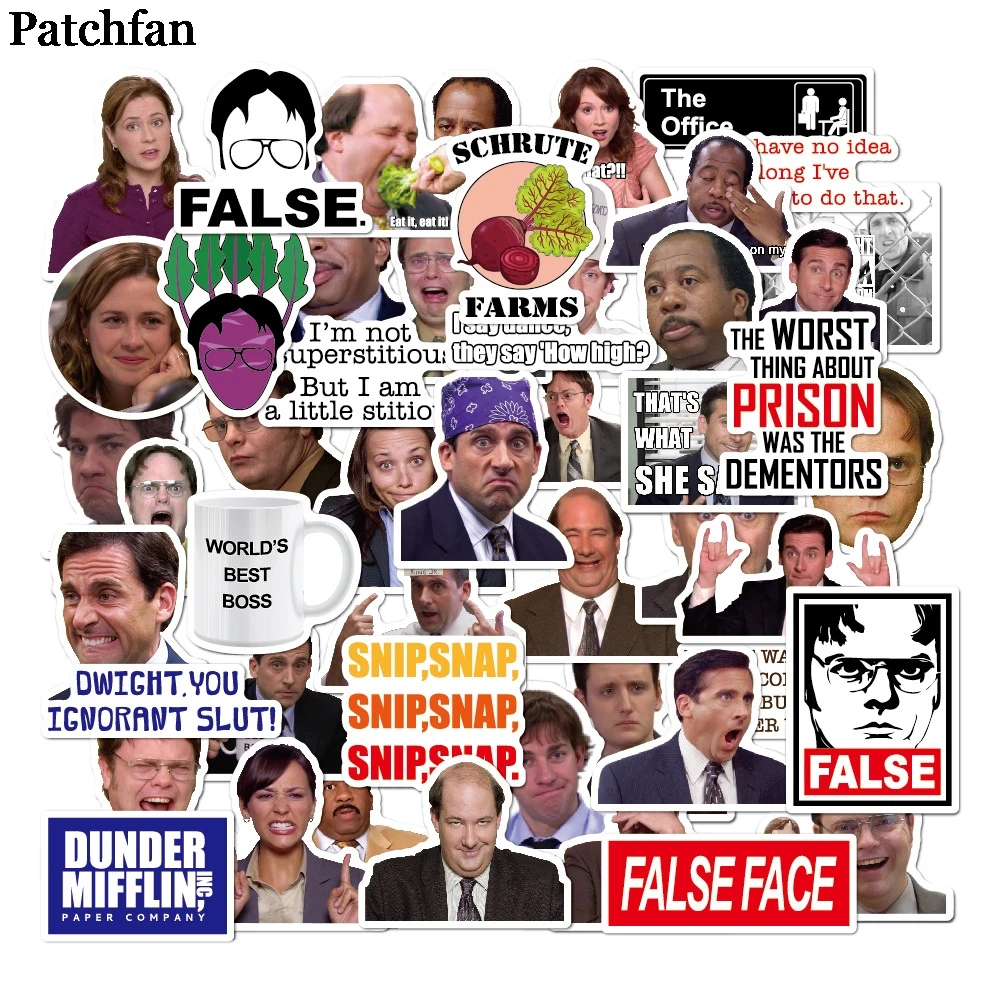 Patchfan 50 шт. офис, ТВ-шоу дети наклейки для скрапбукинга DIY ноутбук скейтборд мотоцикл Декоративные значки Pasters A2062