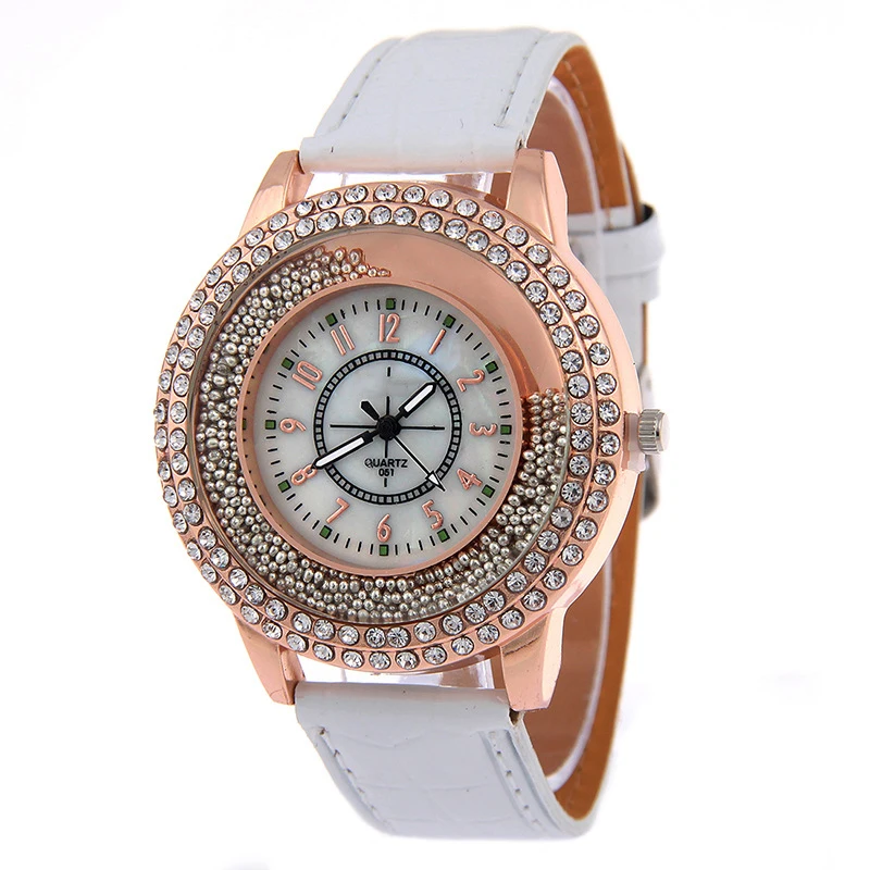 Хрустальные стразы Брендовые Часы из искусственной кожи ЖЕНСКИЕ НАРЯДНЫЕ часы