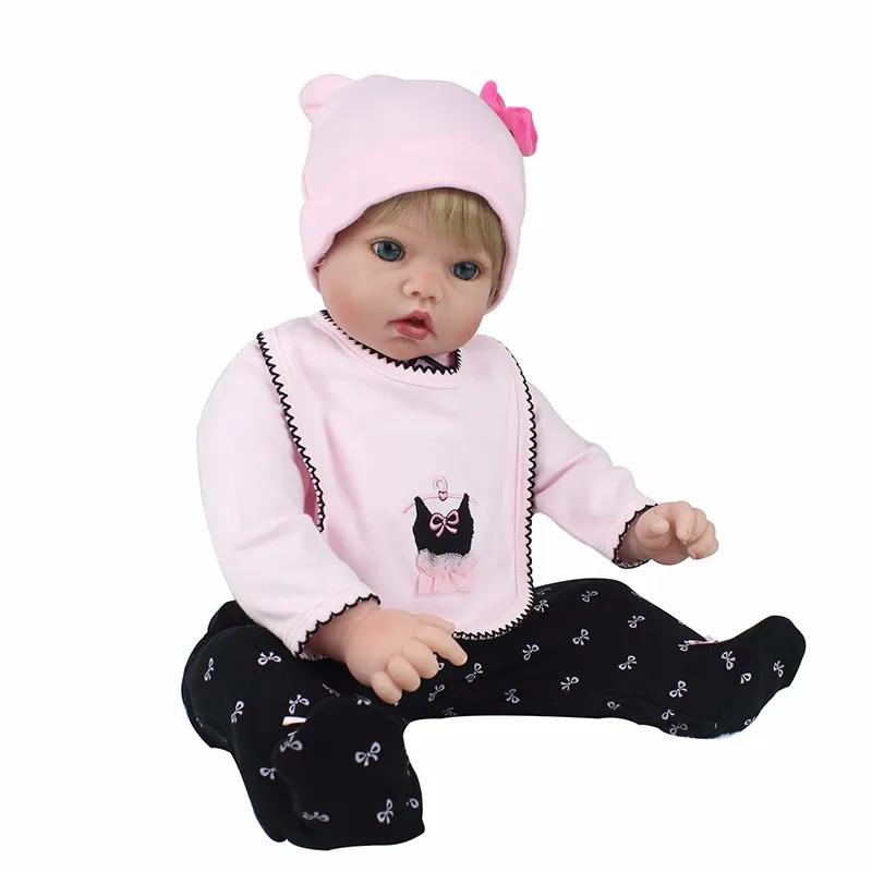 Bebe кукла для новорожденных 55 см Силиконовая прелестная малышей Bonecas модная