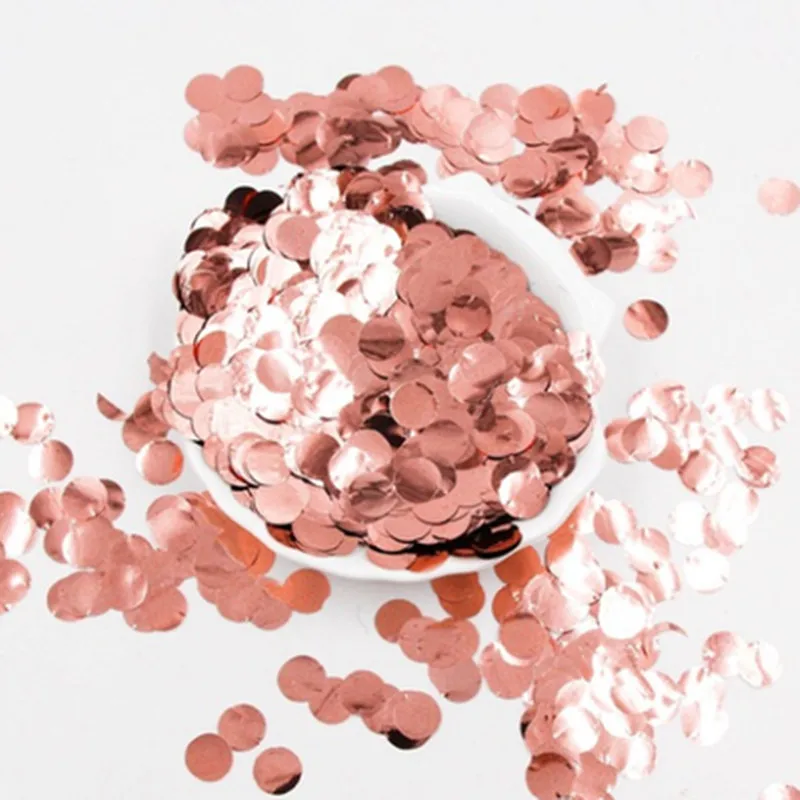 

1cm 10g 20g Metallic Rose gold Confetti Birthday balloon Baby Shower Decoration Paper Confetti Wedding Princess Party Supplies