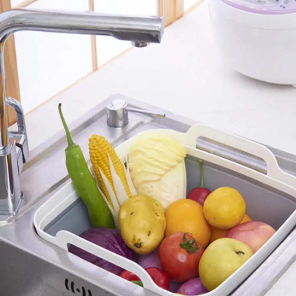 Пластик складной Dishpan Еда фильтр с Пробка сливного отверстия для Портативный