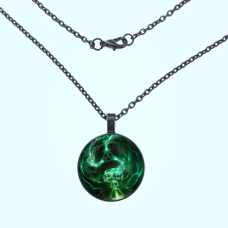 2019 Новый Череп шаблон стекло женское ожерелье ювелирные изделия Мужчины и