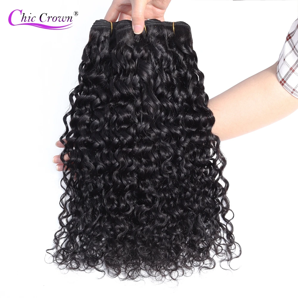 Волна воды пучки с бразильские волосы закрытием Weave Связки синтетическое