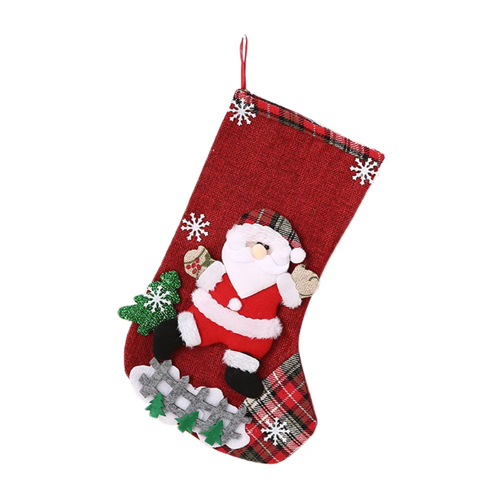 Рождественские чулки Decoracao Para Casa носки Санта Клаус Конфеты мешочек Xmas висит декор рождественские носки украшения