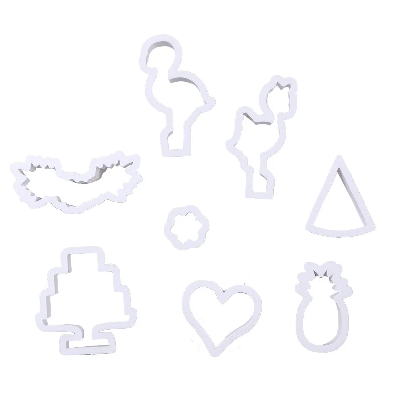 8 шт формочки для печенья пластиковые милые Фламинго ананас бисквитная форма DIY