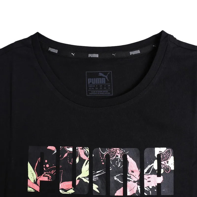 Original New Arrival PUMA FLOWER Logo Tee Women's T-shirts short sleeve Sportswear | Спорт и развлечения
