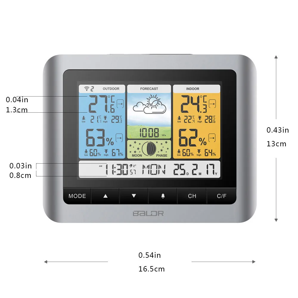 Водонепроницаемая беспроводная метеостанция прогнозный датчик температуры