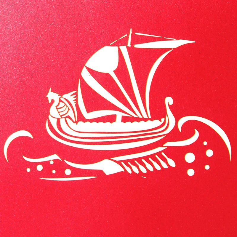 3D лазерная вырезка ручной работы резьба по фильму Пиратская лодка бумажные